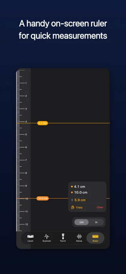An on-screen ruler for quick measurements